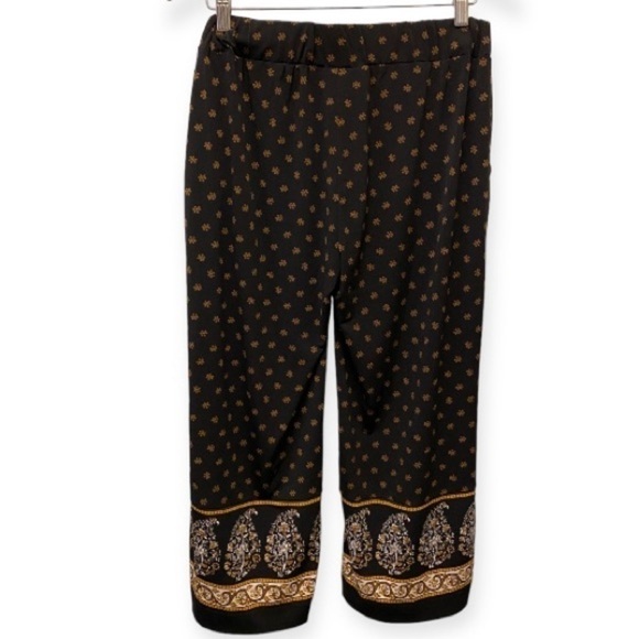 Michael Michael Kors P/S Stretch Wide Leg Pants Crop Womens Black High Rise - Picture 5 of 11